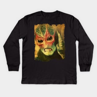 The alien raises his middle finger Kids Long Sleeve T-Shirt